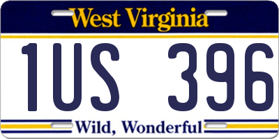 WV license plate 1US396