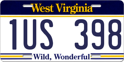 WV license plate 1US398