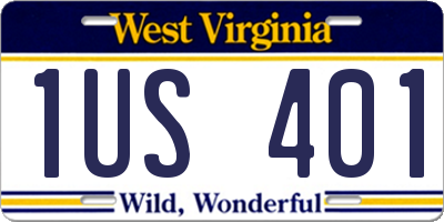 WV license plate 1US401