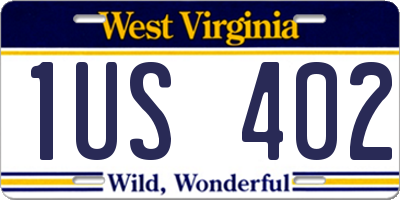 WV license plate 1US402