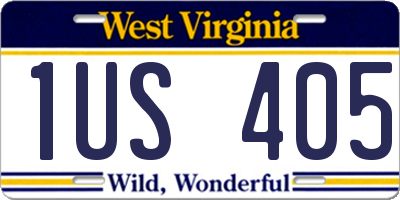 WV license plate 1US405