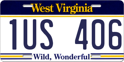 WV license plate 1US406
