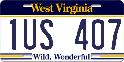WV license plate 1US407