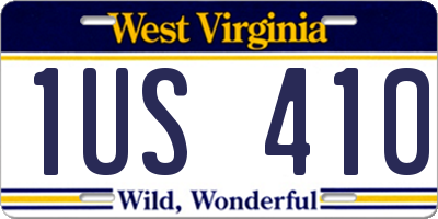 WV license plate 1US410
