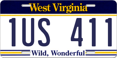 WV license plate 1US411