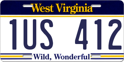 WV license plate 1US412