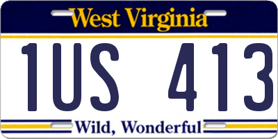WV license plate 1US413
