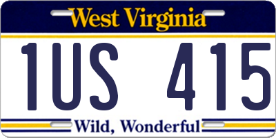 WV license plate 1US415