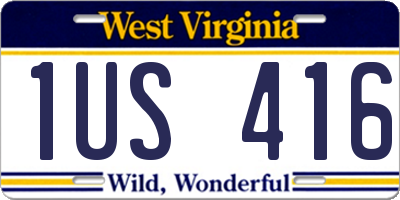 WV license plate 1US416