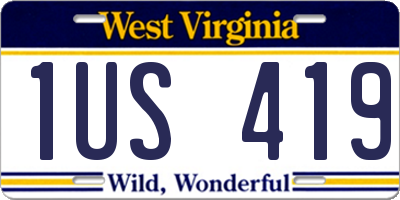 WV license plate 1US419