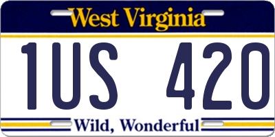WV license plate 1US420