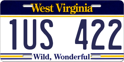 WV license plate 1US422