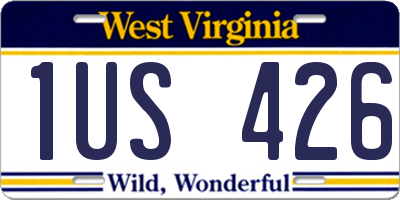WV license plate 1US426