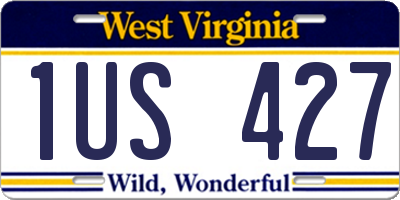 WV license plate 1US427