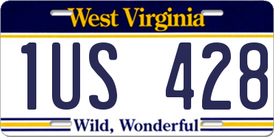 WV license plate 1US428