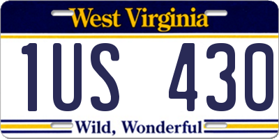 WV license plate 1US430