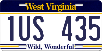 WV license plate 1US435