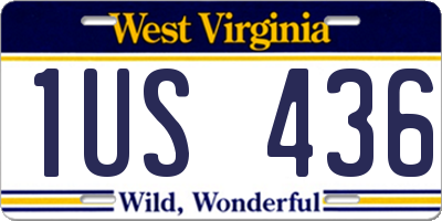 WV license plate 1US436