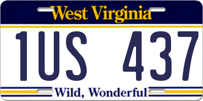 WV license plate 1US437