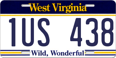 WV license plate 1US438