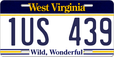 WV license plate 1US439