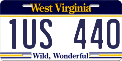 WV license plate 1US440