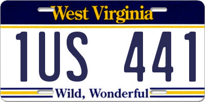 WV license plate 1US441