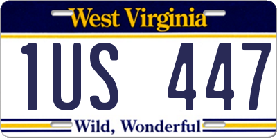 WV license plate 1US447
