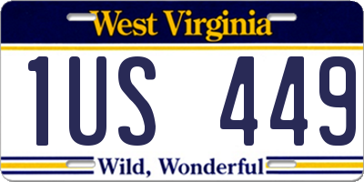 WV license plate 1US449