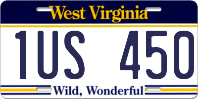 WV license plate 1US450