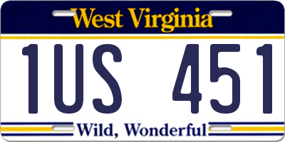 WV license plate 1US451