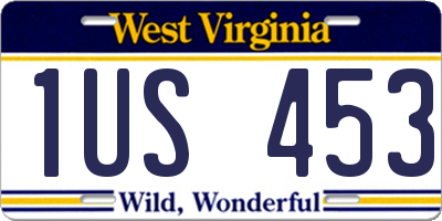 WV license plate 1US453