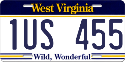 WV license plate 1US455