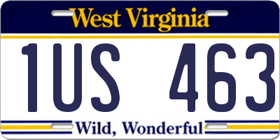 WV license plate 1US463