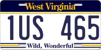 WV license plate 1US465