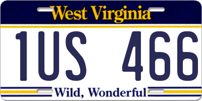 WV license plate 1US466