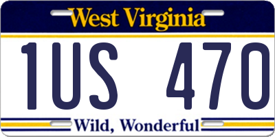 WV license plate 1US470