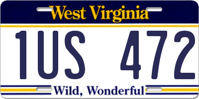 WV license plate 1US472
