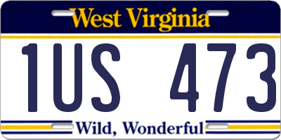 WV license plate 1US473