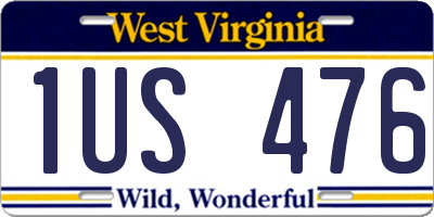 WV license plate 1US476