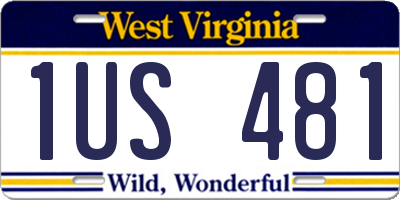 WV license plate 1US481
