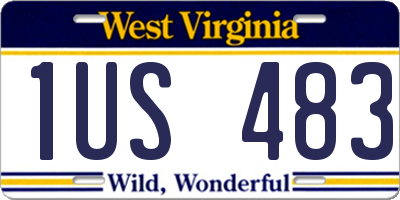 WV license plate 1US483