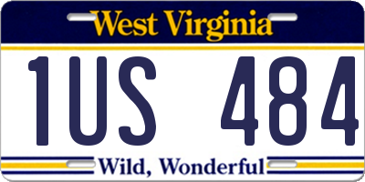 WV license plate 1US484