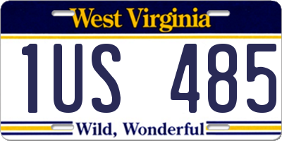 WV license plate 1US485