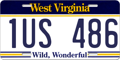 WV license plate 1US486
