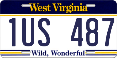 WV license plate 1US487