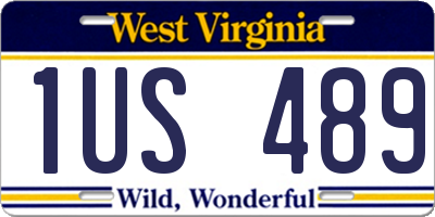WV license plate 1US489