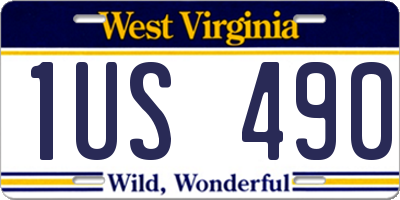 WV license plate 1US490