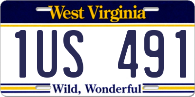 WV license plate 1US491