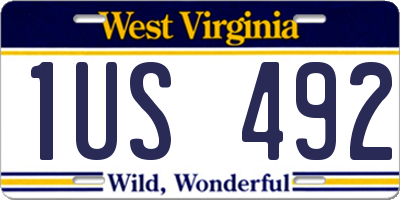 WV license plate 1US492